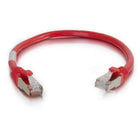 C2G - Câble de raccordement réseau Ethernet Cat6 Snagless Blindé (STP) de 6 pieds - Rouge-Longueur du câble : 6ft