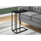 Monarch Specialties - 3761 Table D'Appoint - 25 po H/Noir/Metal Noir-Avec un dessus fini noir, cette table de bout en forme de C se glisse facilement sous votre canape, chaise ou lit. Elle comporte des capuchons protecteurs qui la soulevent legerement pour eviter d'endommager le sol.