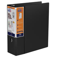 Davis Group − Reliure de luxe QuickFit de 4 pouces − 3 anneaux en D − format lettre − noir-Reliure de qualité commerciale, noire, peut contenir 650 feuilles de papier, pour papier de format 8,5 po x 11 po