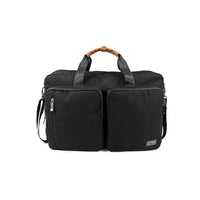 PKG - Sac à dos/sac de messager convertible Trenton avec tissu recyclé - Noir/Tan-Noir avec des accents beiges, polyester recyclé