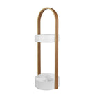 Umbra – Porte-parapluies Hub, blanc et naturel (320240-668)-Bois composite blanc peint / frêne naturel