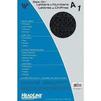 HeadLine - Chiffres et lettres Helvetica 1/2 po, noir-Police de caractères Helvetica