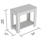 Safdie & Co. 24L Table D’Appoint - Bois Gris Foncé 1 Tiroir 1 Étagère-Facile à assembler.