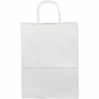 Jam Paper - Sacs-cadeaux solides - Moyen - 8 1/4 po x 10 po x 5 po - Kraft blanc - Paquet de 100-Quantité : 100 par paquet