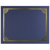 St. James - Porte-certificats/porte-documents - bordure dorée - finition lin - bleu marine - paquet de 5 - 83803-Ajoutez une touche d'élégance, de cérémonie et de sincérité à l'attribution de reconnaissance