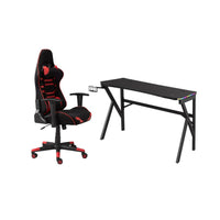 Brassex - Kit de Jeu Carla - Noir/Rouge-Eclairage LED à plusieurs niveaux avec commande tactile