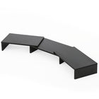 Fitueyes - Support double pour écran - Support pour écran d'ordinateur à 3 étagères avec longueur et angle réglables - Noir-Support de moniteur reglable en longueur et en angle pour 2 moniteurs