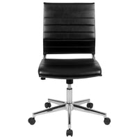 Flash Furniture Chaise De Bureau Pivotante Exécutive Sans Bras Leathersoft-Noir (BT20595MNABK)-Chaise de bureau moderne