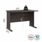 Bush Business Furniture - Bureau d'ordinateur 48 po l Studio A - gris orage-La surface de 48 po du bureau comprend un passe-fils integre pour garder les fils et les câbles en ordre