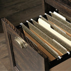Sauder 59"W La Collection Barrister Lane Bureau Ministre - Finition Iron Oak-  Le rangement ouvert dispose d'une étagère réglable