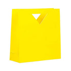 Jam Paper - Sacs-cadeaux brillants découpés à l'emporte-pièce avec poignée triangulaire - Moyen - 12 po x 12 po x 4 po - Jaune - Paquet de 3-Couleur: Jaune Brillant