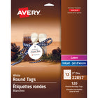 Avery - Étiquettes rondes - 2po de diamètre - Blanc - 120 Étiquettes-Étiquettes volantes imprimables  blanc