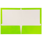 JAM Paper Chemises de présentation lustrées avec deux pochettes, vert lime, 12/paquet-9 1/2 x 11 1/2 po