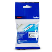 Brother MK221 Ruban non laminé blanc avec texte noir authentique pour étiqueteuses P-touch, 9 mm de largeur x 8 m de longueur-Ruban non laminé série M blanc avec texte noir de 9 mm