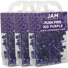 JAM Paper – Punaises, violet, 3 paquets de 100, total de 300 (222419053g)-Violet
