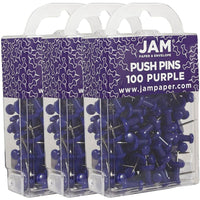 JAM Paper – Punaises, violet, 3 paquets de 100, total de 300 (222419053g)-Violet