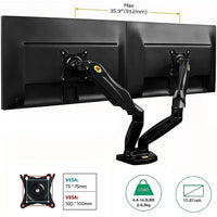 Double moniteur support de bureau Heavy Duty pour les écrans et moniteurs 17 - 27 po de North Bayou - F160-Compatibilité: 17 à 27 po