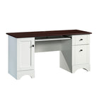 Sauder 59"W La Collection Sauder Select Bureau - Finition Soft White-Tablette coulissante pour clavier/souris avec glissières métalliques et butées de sécurité