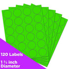 JAM Paper Sceaux autocollants ronds, 1 2/3 po dia., vert néon, 120/paquet-Vert néon