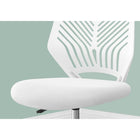 Monarch Specialties - 7338 Chaise De Bureau - Blanc Juvenile/Base Noir-Le siège pivotant à 360 degrés et la base à 5 branches noire avec roulettes à capuchon offrent la mobilité, tandis qu'un mécanisme de hauteur réglable avec contrôle d'inclinaison / verrouillage permet d'optimiser la chaise pour la taille de votre enfant