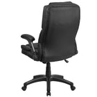 Flash Furniture – Fauteuil directeur pivotant à dossier haut avec accoudoirs rabattables, cuir noir (BT90275H)-Le soutien lombaire externe offre un confort supérieur