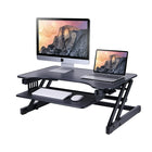 Rocelco - Plateforme a hauteur reglage ADR pour bureau assi/debout, 32 po, noir-Le bureau de 32 "de large par 20.6" de profondeur peut contenir jusqu'à deux moniteurs de 32 "et le plateau de clavier rétractable de 23.6" de large par 11.6" de profondeur peut contenir un ordinateur portable si nécessaire