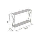 Safdie & Co. 39.5L Table Console - Métal Noir - Bois Gris Foncé 1 Étagère-Facile à assembler.