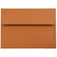 JAM Paper Enveloppes invitation format livret avec fermeture gommée, 5 1/4 x 7 1/4 po, orange foncé, 100/paquet-Orange foncé