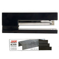 JAM Paper - Ensemble de travail et de bureau, agrafeuse et boîte d’agrafes, noir et noir (3375BKBK)-JAM - Trousse d’agrafeuse - Agrafeuse noire et paquet d’agrafes noires