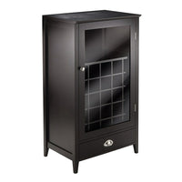 Winsome – Ensemble d’armoire à vin Bordeaux modulaire 25 fentes à bouteilles-La porte en verre s’ouvre pour révéler 25 fentes à vin, ajoutez des unités pour créer un système de rangement complet.