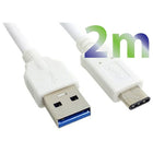 Exian - Câble Type-C vers USB 2M d'Exian, blanc-2 mètres