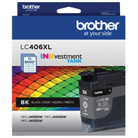 Brother - LC406XLBKS Cartouche d’encre authentique noire à haut rendement INKvestment Tank-Impression à jet d’encre en noir et blanc de qualité professionnelle, jusqu’à 6 000 pages