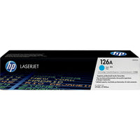 HP 126A (CE311A) Cartouche de toner HP LaserJet cyan d’origine-Cartouche de toner rendement standard : jusqu'à 1000 pages