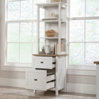 Sauder - La Collection Cottage Road ® Tour de rangement - Finition White-Tiroirs inférieurs pouvant contenir des fichiers suspendus de format Lettre ou Légal.
