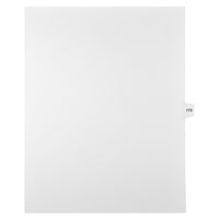 Markmaker - Intercalaires imprimes Legal, Blanc, 1/15th coupe, format lettre, sans trous, 25 tabs/PQT, 5 PQT/Boite, Numero 173-Intercalaires imprimes Legal