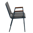 Flash Furniture – Chaise empilable grise à motifs robustes à revêtement et accoudoirs Hercules rembourrée de 3 po-Capacité de poids de 550 lb