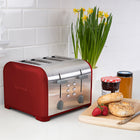 Kenmore - Grille-pain à 4 tranches avec commandes doubles - Rouge-Selecteur numerotes qui offrent 9 options de degre de brunissement