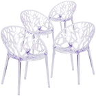 Flash Furniture - Chaise auxiliaire empilable transparente de la série Spectre-Ensemble de 4 chaises d'appoint empilables