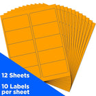 JAM Paper – Étiquettes d'adresses postales, 2 po x 4 po, rose fluo, 3 paquets de 120-Orange fluo