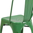 Flash Furniture – Chaise empilable pour l’intérieur et l’extérieur, métal, vert (CH31230GN)-Finition enduite de poudre verte