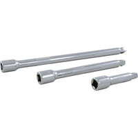 Gray Tools – Ensemble de 3 rallonges de prise à barillet 1/4 po chromées, 2, 4 et 6 (po)-Comprend : Longueur d’extensions de 2, 4 et 6 (po).