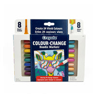Crayola - Colour-Change Doodle Markers - Paquet de 8-Marqueurs pour adolescents et adultes : qui a dit que le matériel de coloriage pour adultes ne peut pas être amusant? Ces marqueurs aux couleurs changeantes vous permettent de continuer à vous amuser avec vos créations colorées