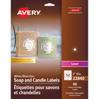 Avery - Étiquettes pour savons et chandelles - 2po de diamètre - Blanc - 96 Étiquettes-Étiquettes pour savons et chandelles