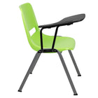 Flash Furniture - Chaise coquille ergonomique verte avec accoudoir-tablette rabattable pour droitiers, paquet de 5-Bureau de taille compacte