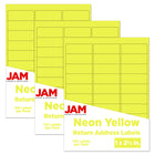 JAM Paper Étiquettes postales de couleur néon fluorescent, 1 x 2 5/8 po, jaune néon, 360/paquet-Taille : 4 x 3,33 po