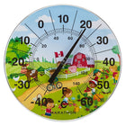 Marathon – Grand thermomètre intérieur/extérieur 12 po, scène de ferme-Boîtier ABS et cadran résistant aux intempéries, convient à une utilisation à l'extérieur