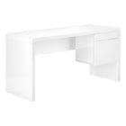 Monarch Specialties - 7581 Bureau 60 po L - Blanc Lustre/Tiroir Cote Droit/Gauche-Construction aux panneaux épais pour un look riche, complet dans l'espace de bureau de votre maison, appartement ou condo