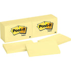 Post-it − Feuillets– jaune canari, 3 po x 5 po, 12 blocs/paquet-Les feuillets autocollants sont idéaux pour les listes de tâches