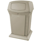Rubbermaid RangerMD – Conteneur de déchets, beige, 45 gallons avec 2 ouvertures (FG917188BEIG)-Capacité : 45 gallons américains