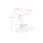 CorLivingMC – Tabouret de bar incurvé ajustable, similicuir noir, ensemble de 2-Dimensions : 30 3/4 haut. x 15 1/4 larg. x 16 1/4 prof. (po)